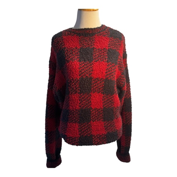 Skims Brick Buffalo Check Pullover Sweater Sz S - Picture 4 of 7